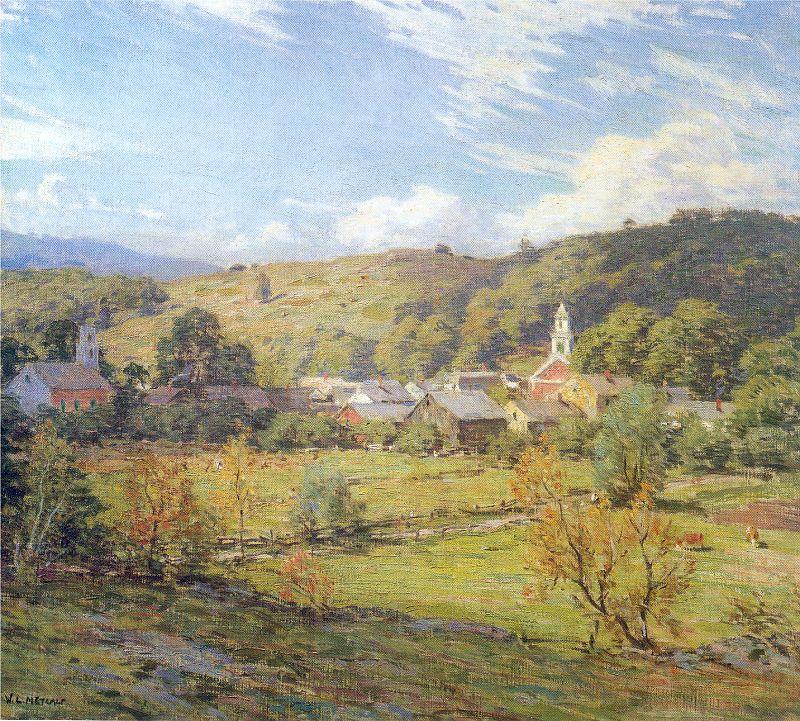 Metcalf, Willard Leroy The Village- September Morning oil painting image
